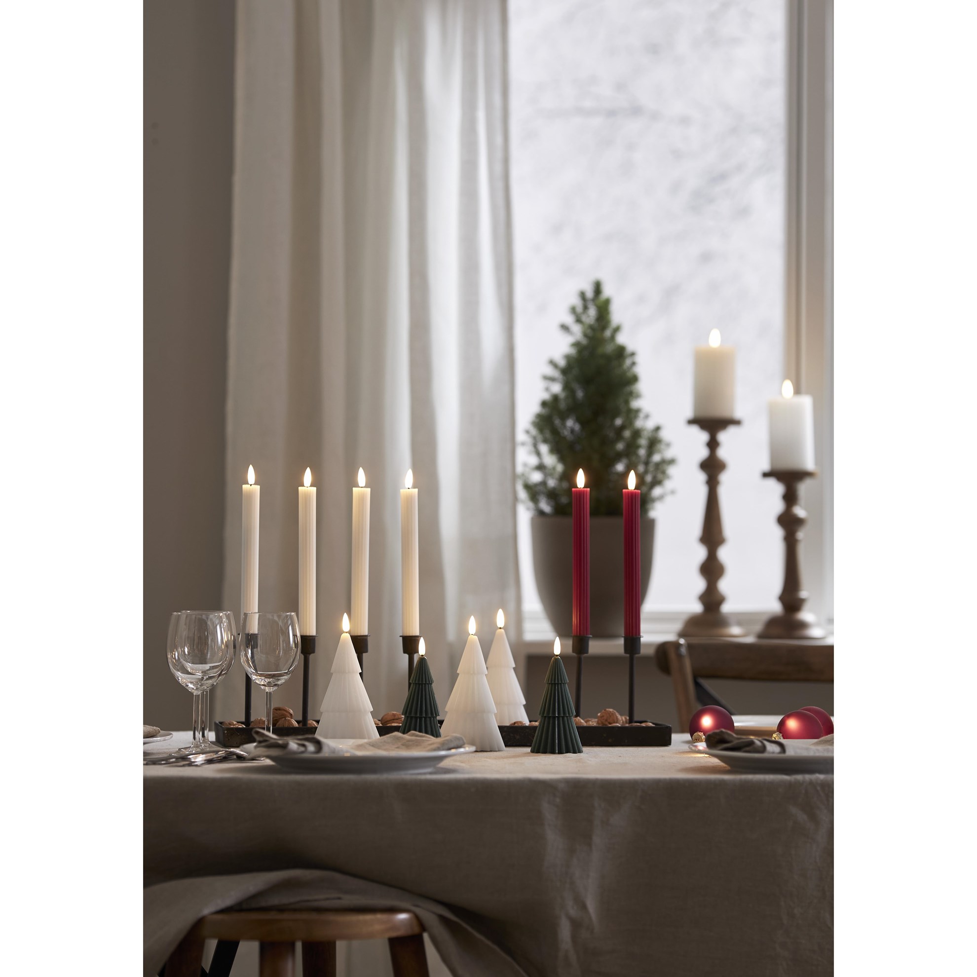 LED dekorační svíčka FLAMME STRIPE SET/2ks V.25cm červená_0