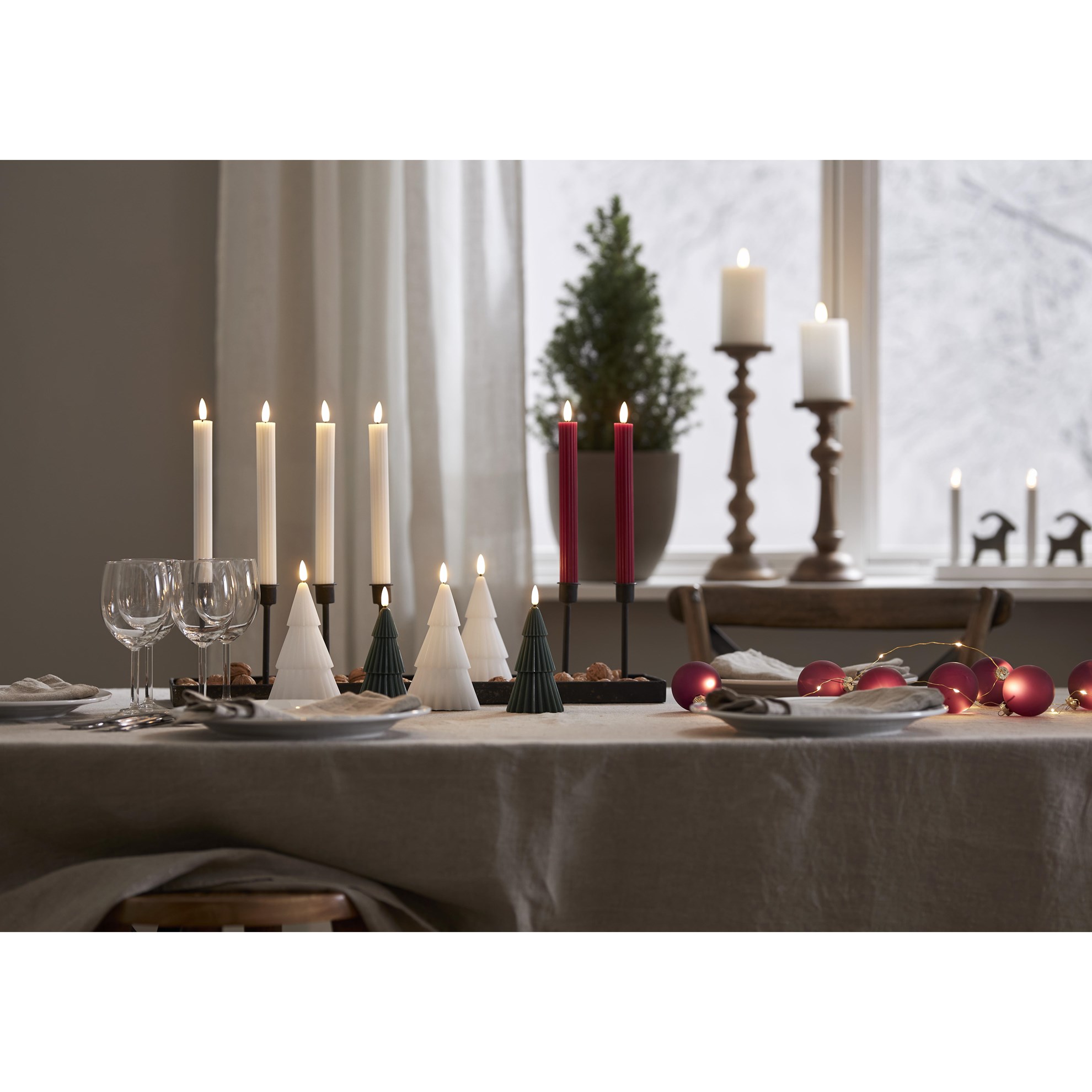 LED dekorační svíčka FLAMME STRIPE SET/2ks V.25cm červená_2