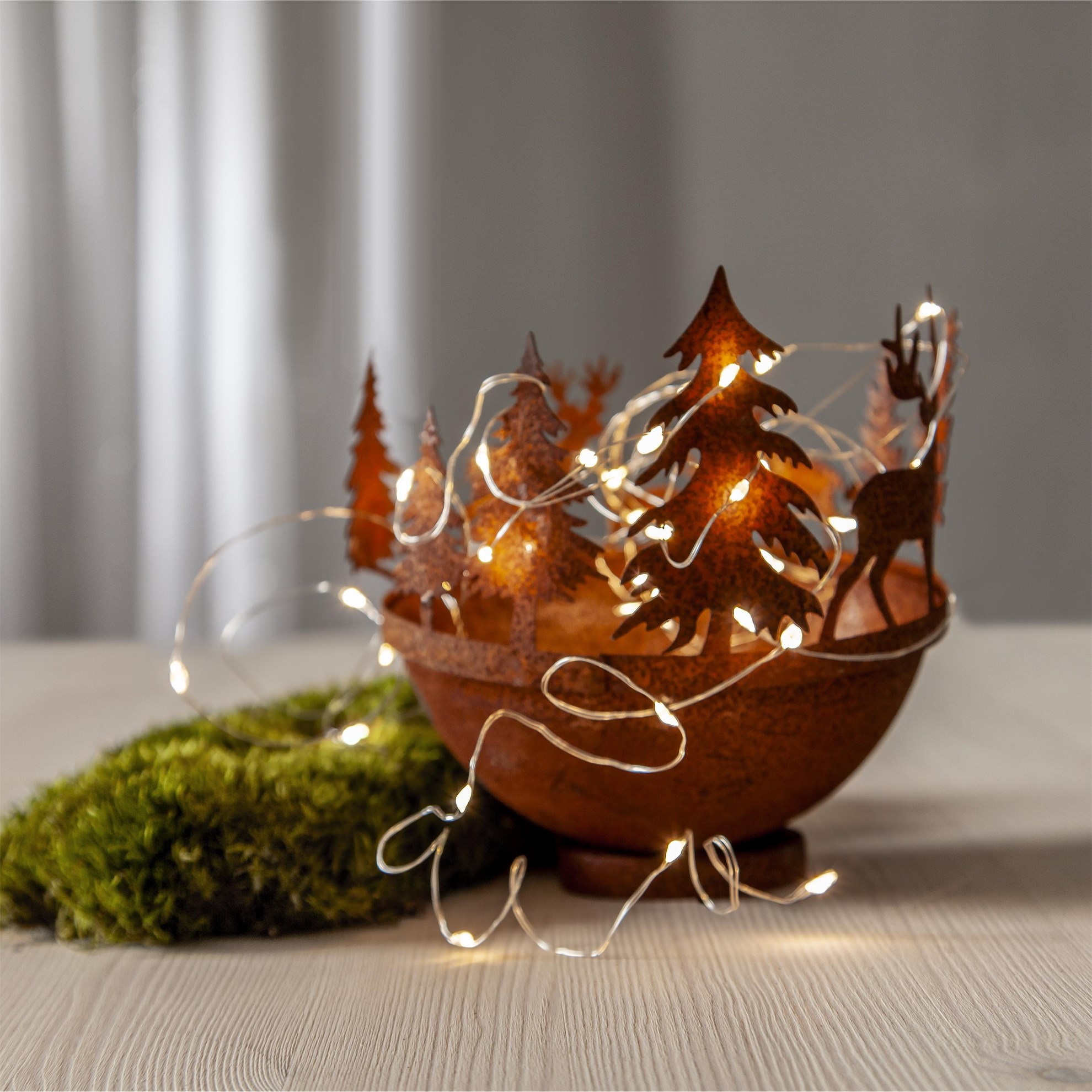 Světelný řetěz na baterie se 40 LED kapkami rosy, 4m, časovač_0