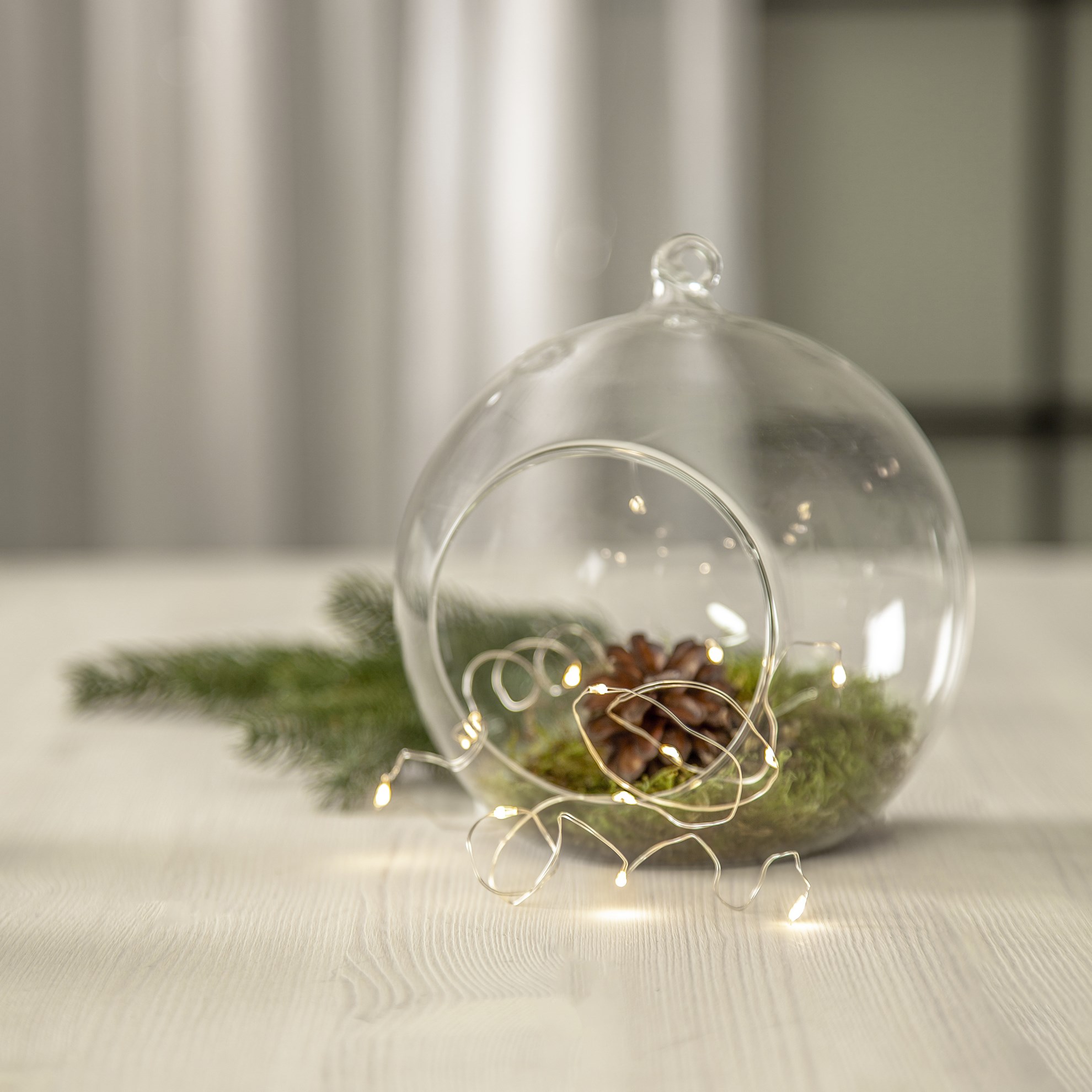 Světelný řetěz na baterie s 12 LED kapkami rosy, 110cm_0