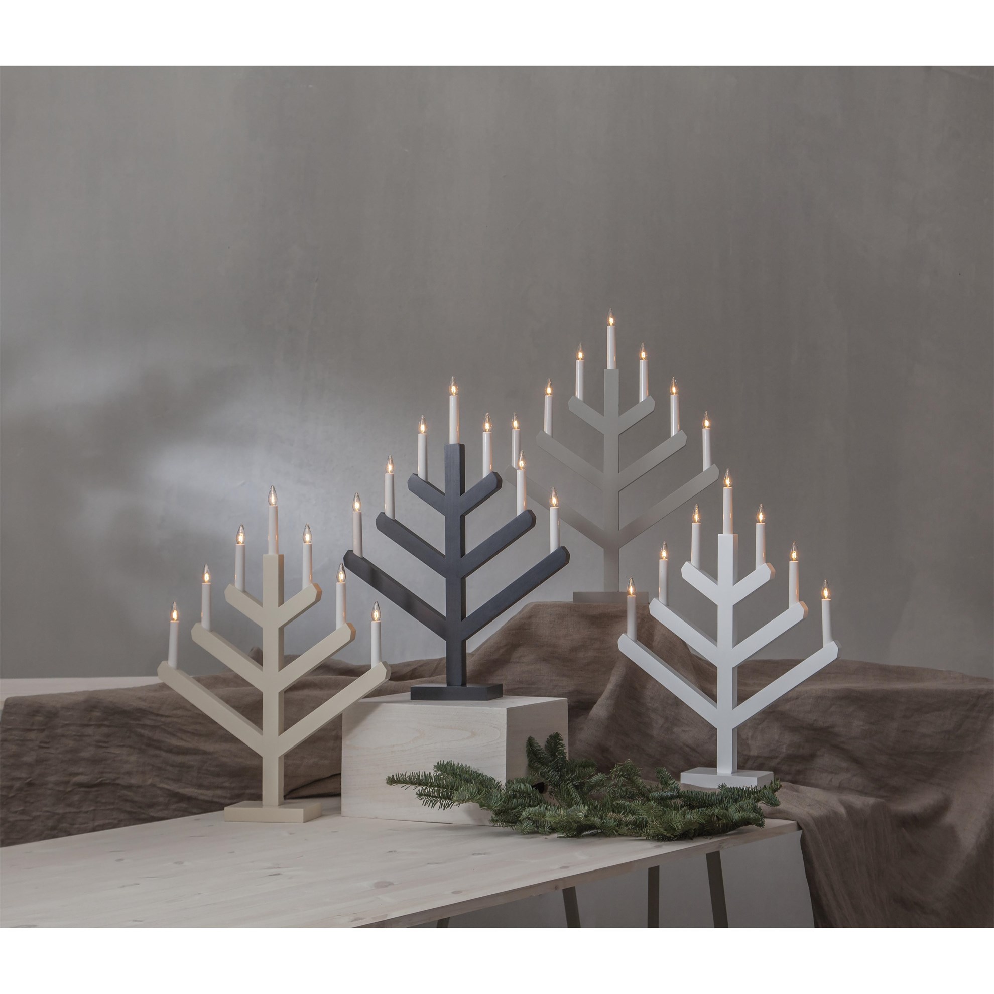 Dekorační svícen VINGA, 7xLED V.62cm béžový_0