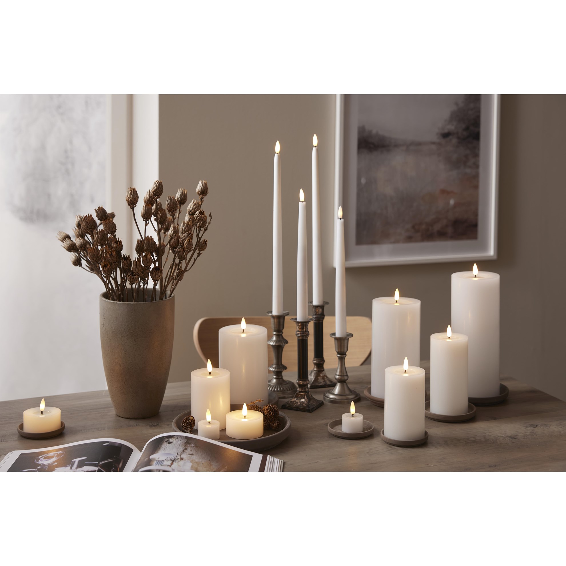 LED čajová svíčka FLAMME SET/2ks bílá_2