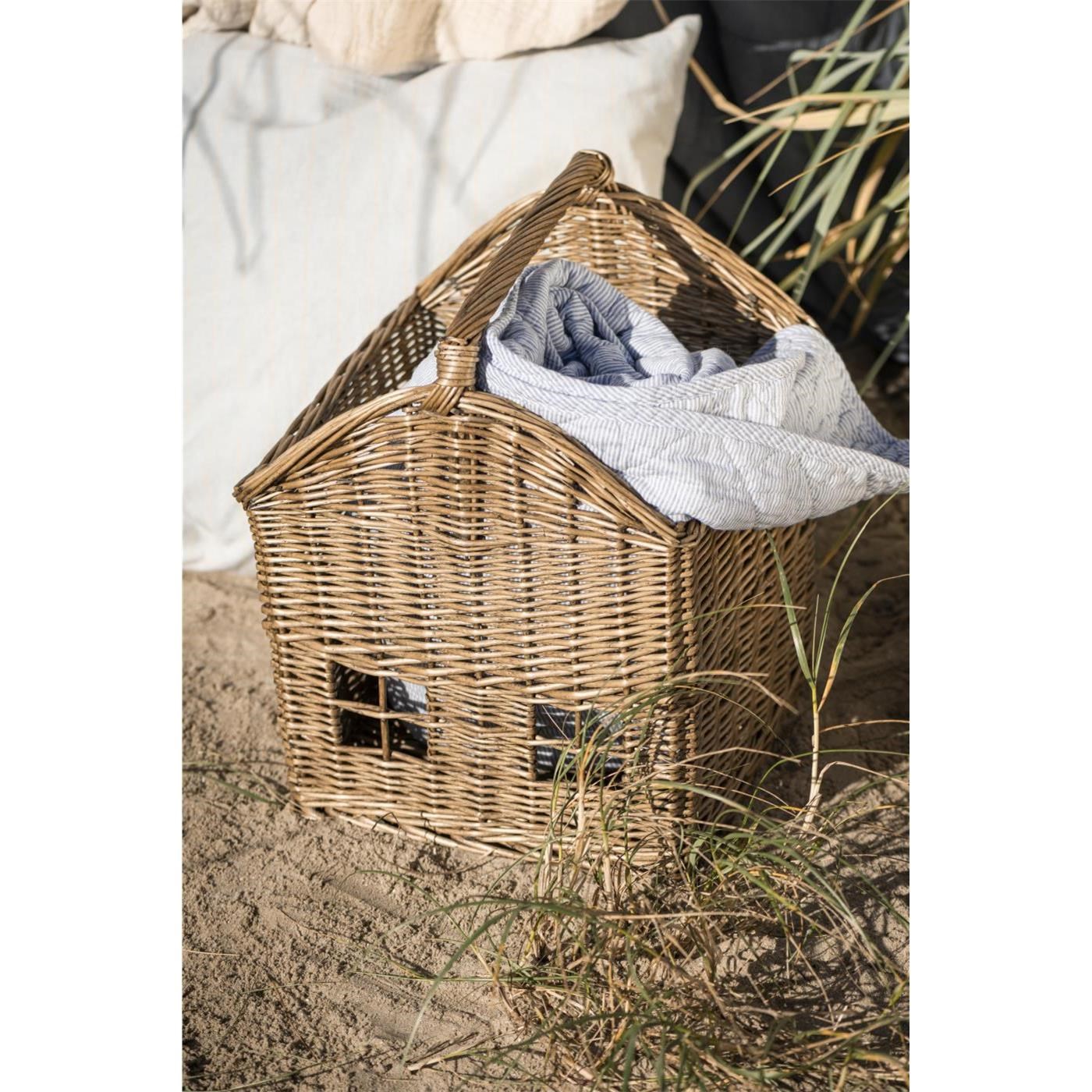 Proutěný košík domeček Ib Laursen V.40 cm přírodní_1