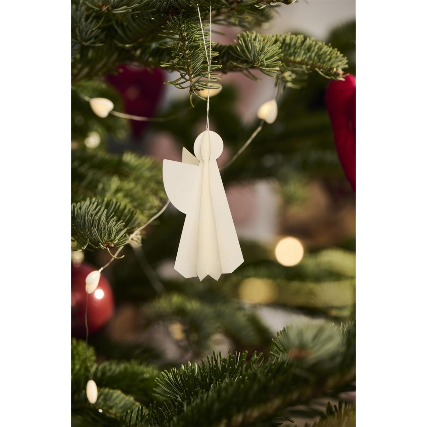 Papírová vánoční ozdoba anděl Ib Laursen V.14 cm bílá_0