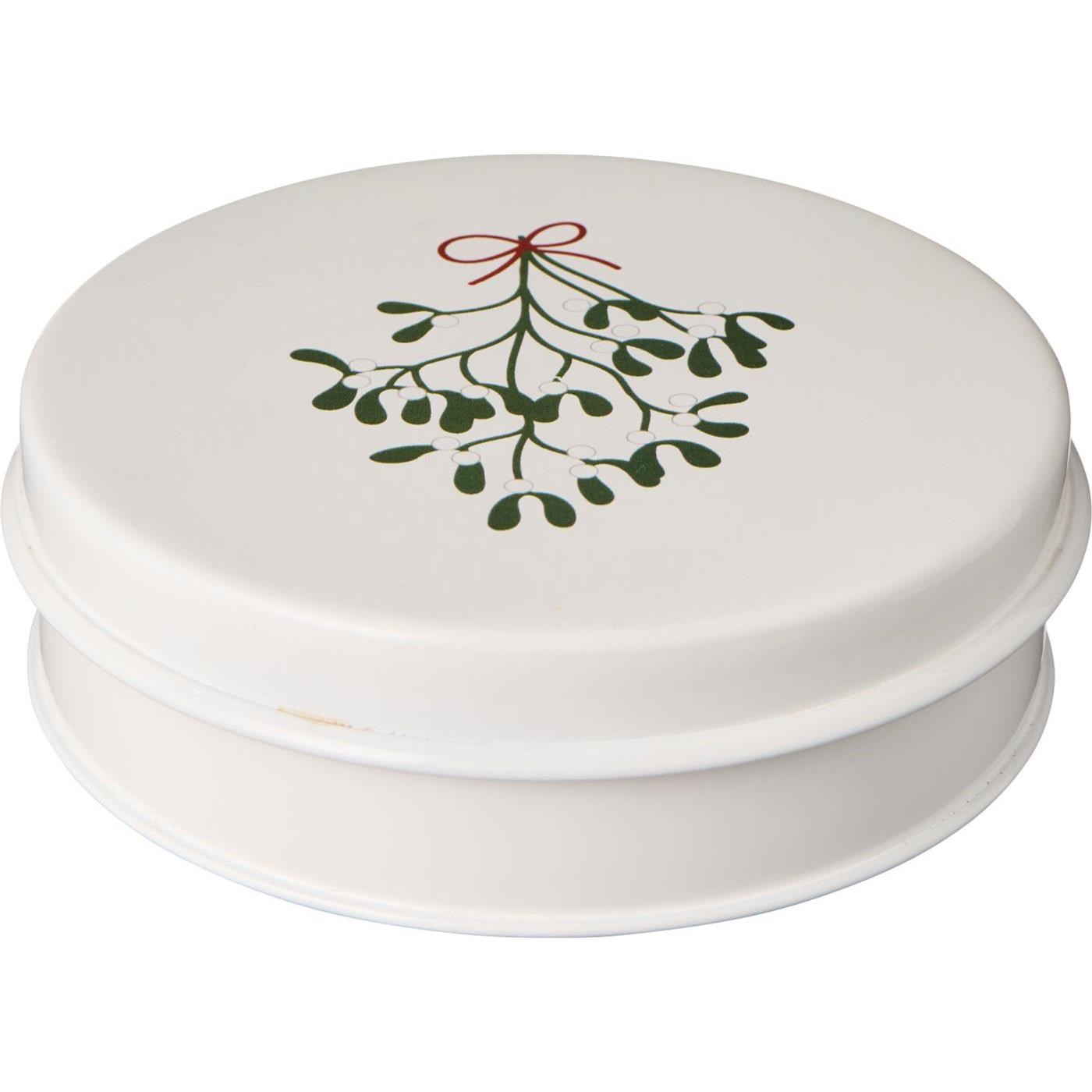 Dózička se 3 vykrajovátky na sušenky ve tvaru srdce, jmelí na víku_1