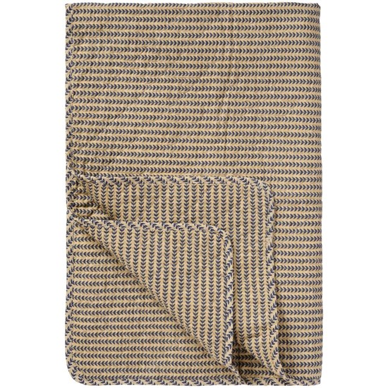 Prošívaná deka/přehoz Ib Laursen s tm.modrými stonky 180x130 cm_0