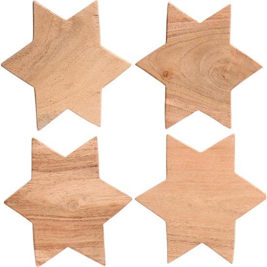 Dřevěné podtácky ve tvaru hvězdy Ib Laursen SET/4ks_0