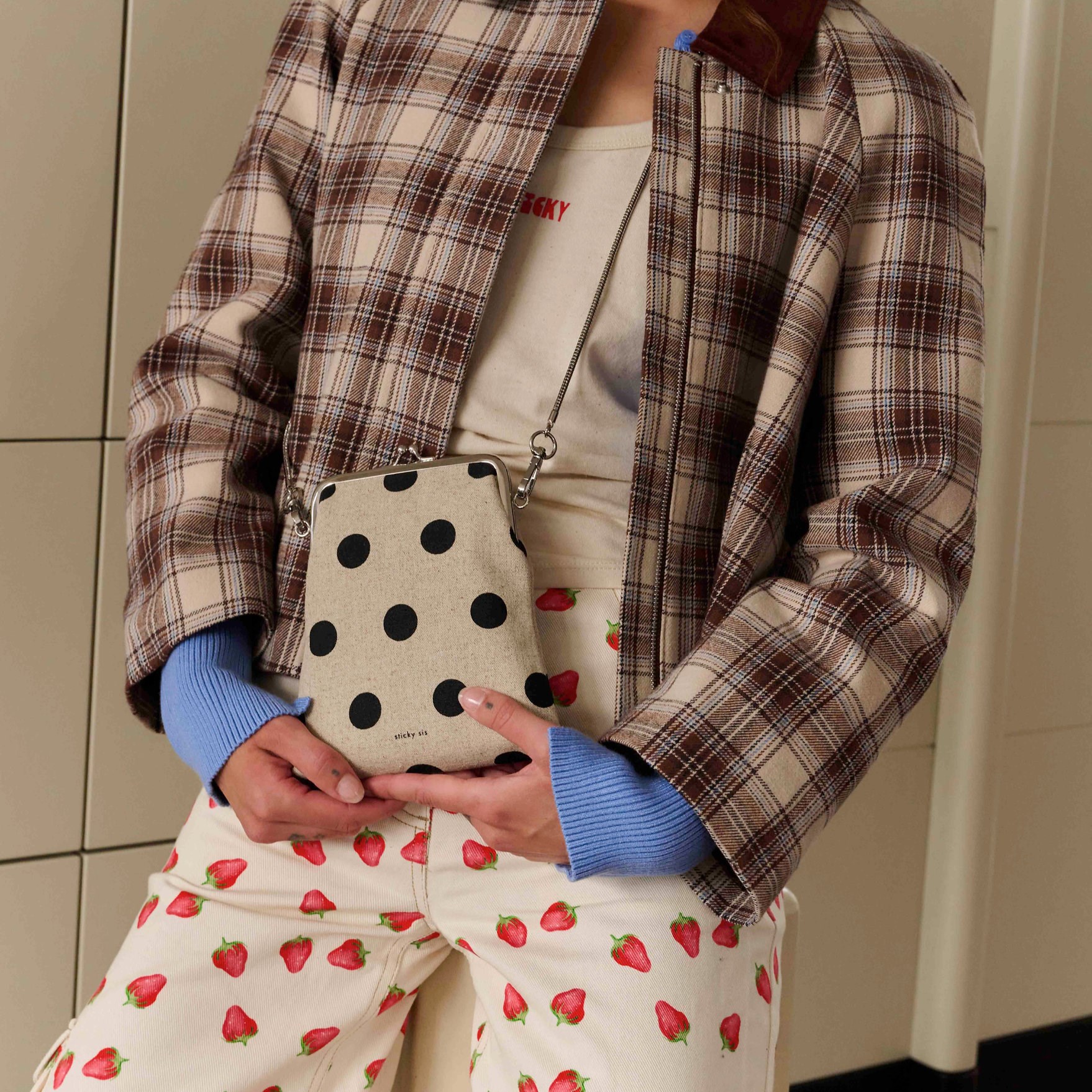 Pouzdro na telefon / peněženka STICKY SIS CLUB dots_0