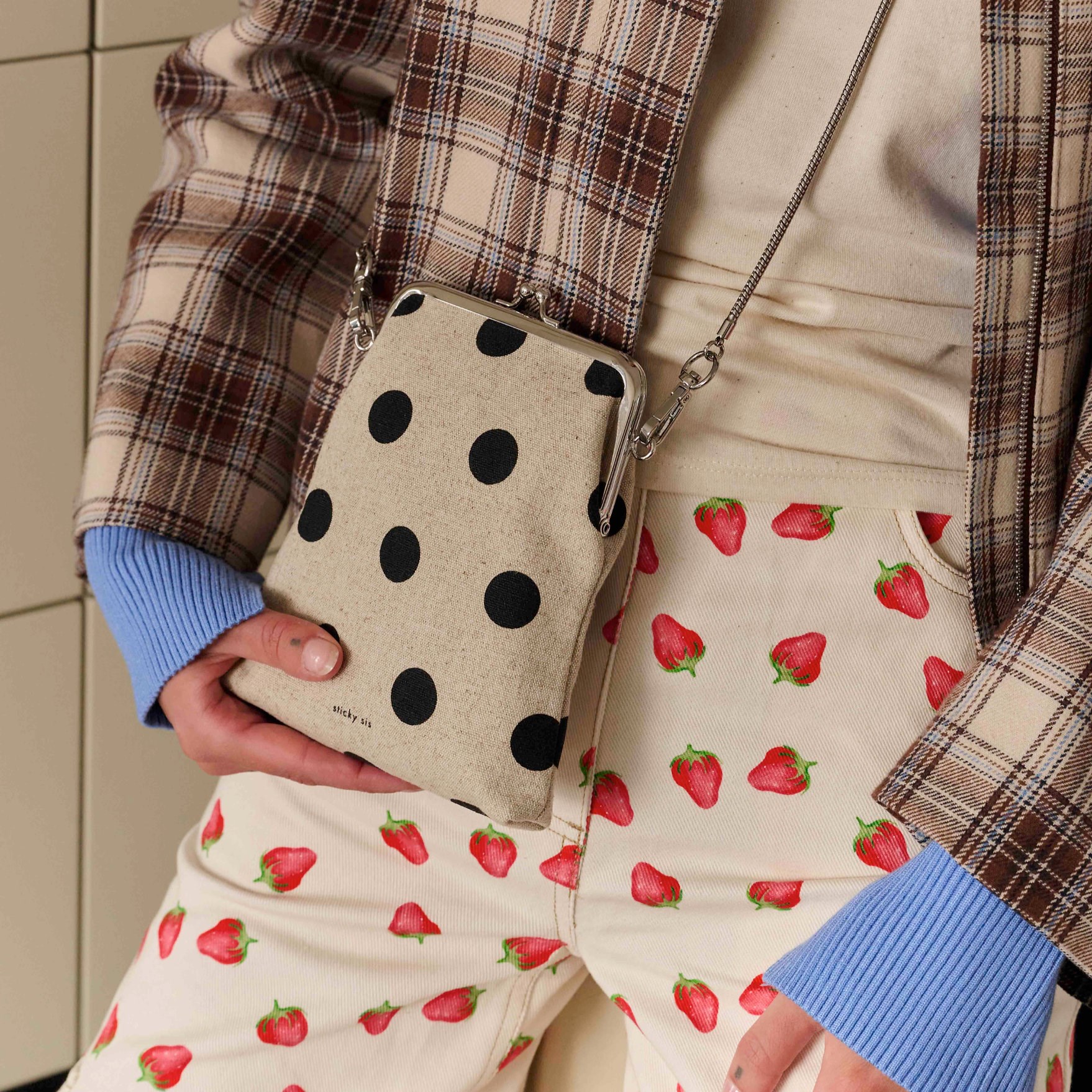 Pouzdro na telefon / peněženka STICKY SIS CLUB dots_2