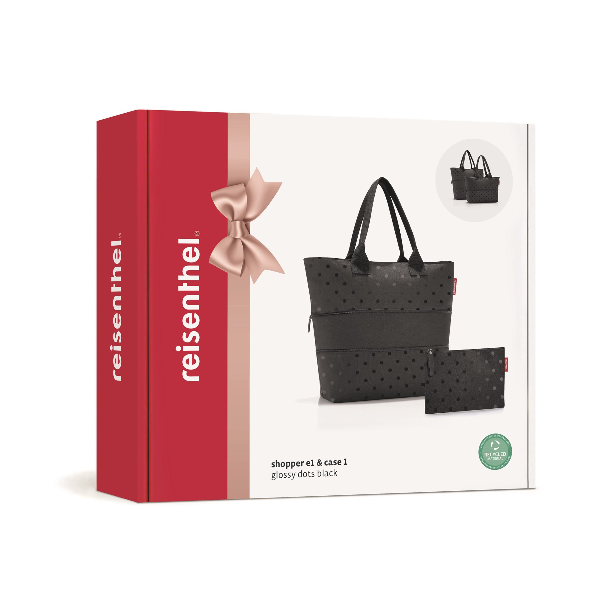 Chytrá taška přes rameno Reisenthel Shopper e1 set #1 glossy dots black_2