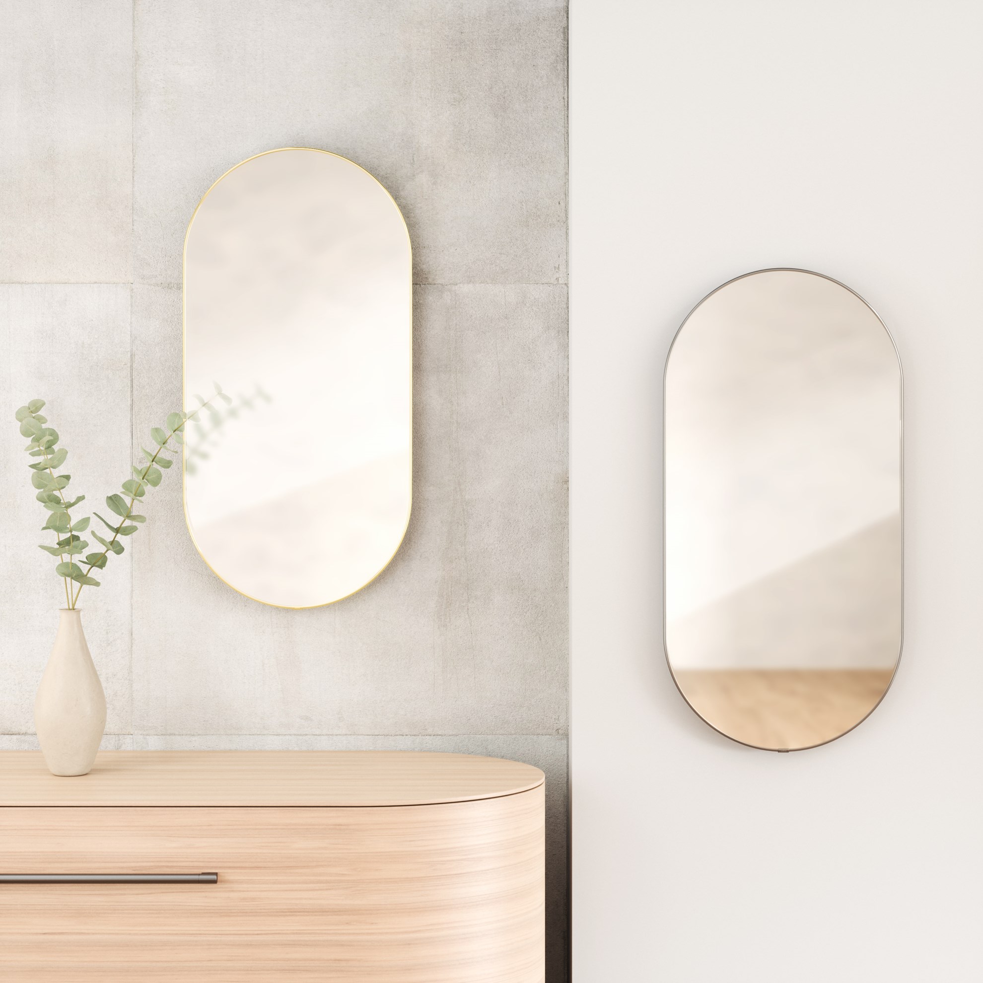 Zrcadlo HUBBA oválné 45x91cm s mosazným lemem_5