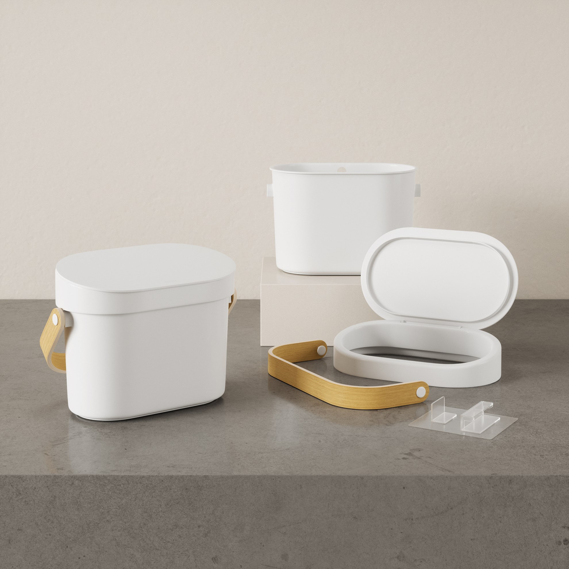 Kompostovací koš Umbra BELLWOOD bílý/přírodní_9