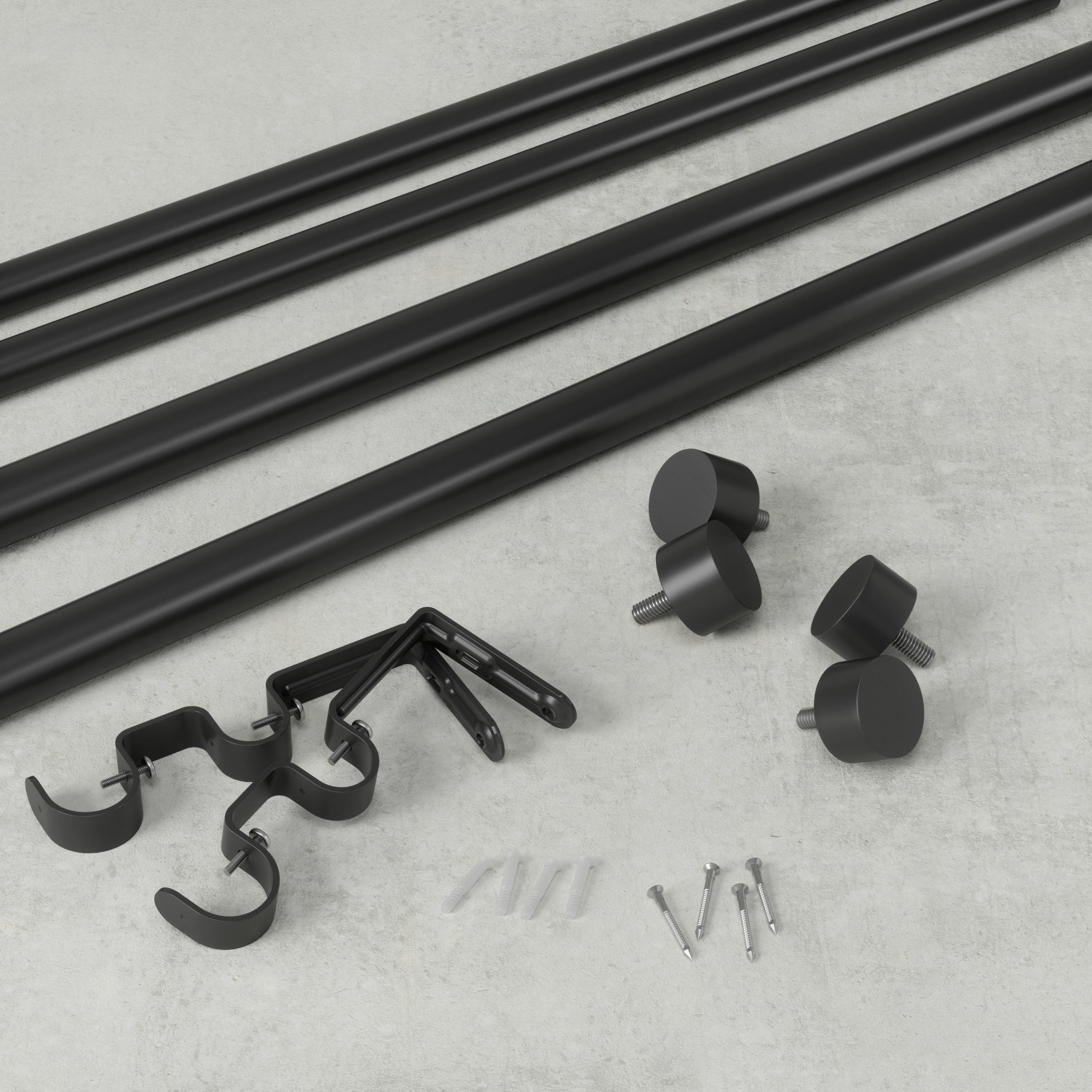 Garnýž CAPPA DOUBLE SET/2ks 168-305cm černá_0