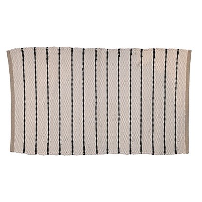 Dekorační koberec 80x50 cm bílá s černými proužky_0