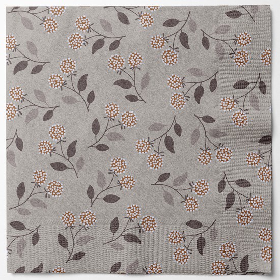 Papírové ubrousky 33x33cm BAL/20ks hnědé s potiskem_0