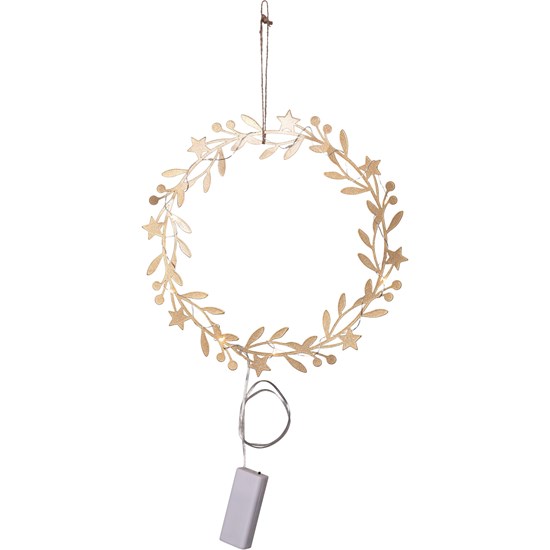 LED kovový věneček HOLIDAY P.28 cm zlatý_0