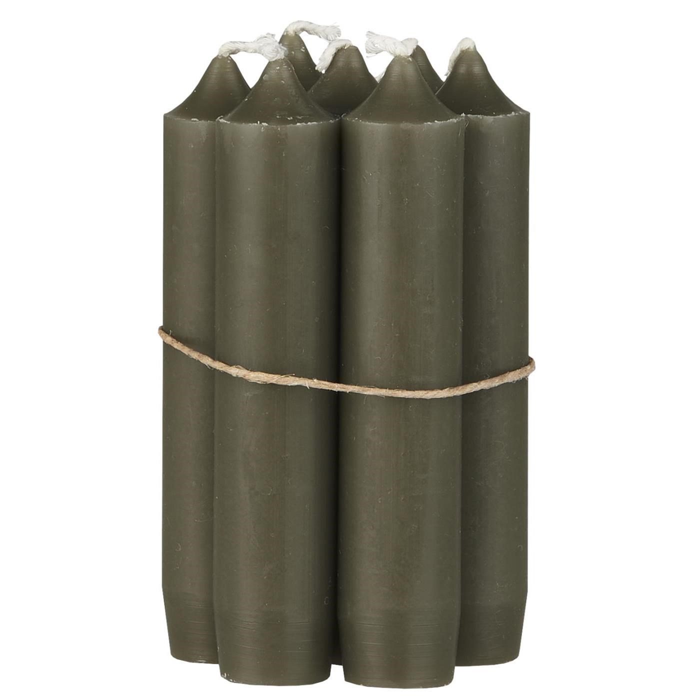 Krátká máčená svíčka P.2,2xV.11cm olivová_0