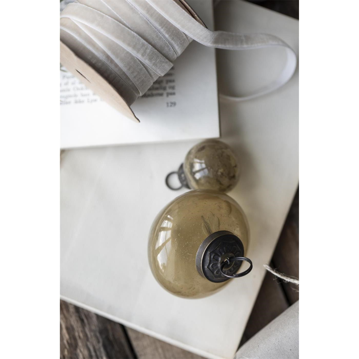 Sametová stuha na cívce Ib Laursen 10 m cream_2