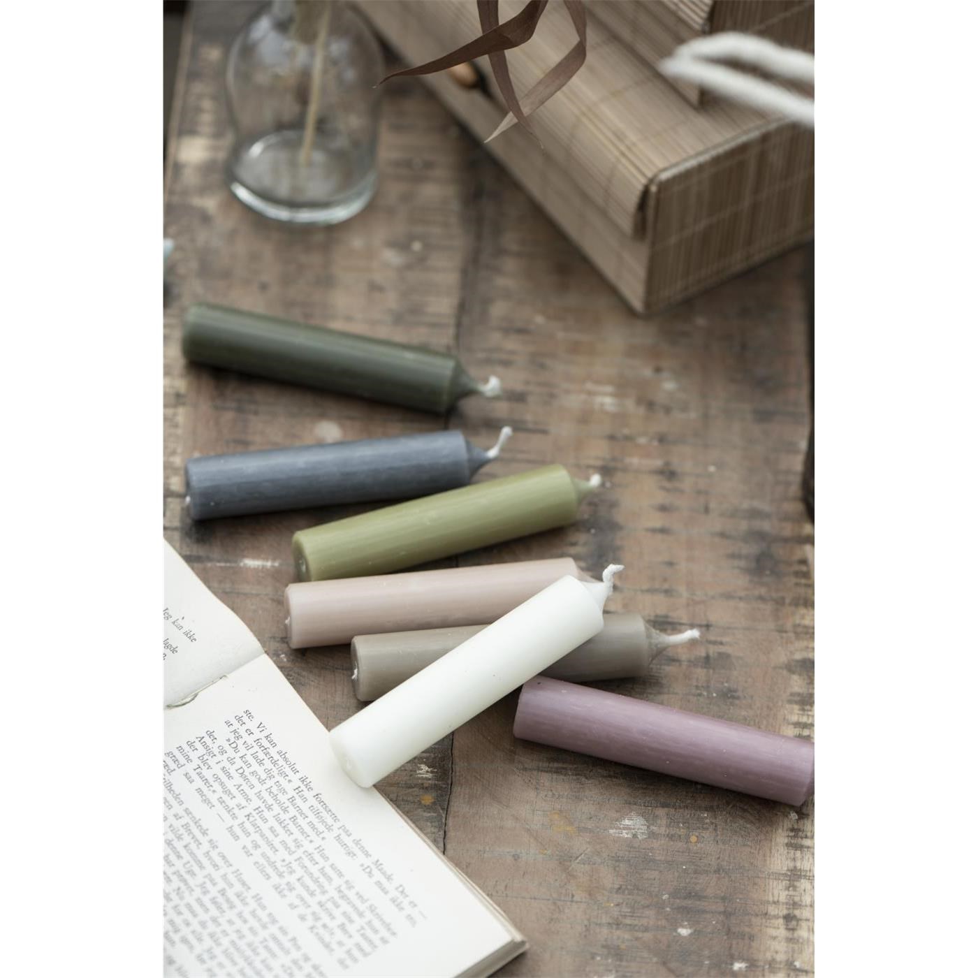 Svíčka Ib Laursen kulatá krátká V.11 cm zelená_2