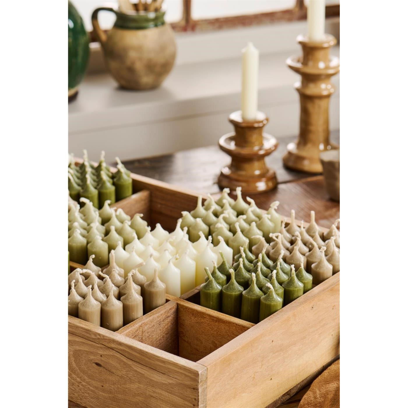 Svíčka Ib Laursen kulatá krátká V.11 cm zelená_3