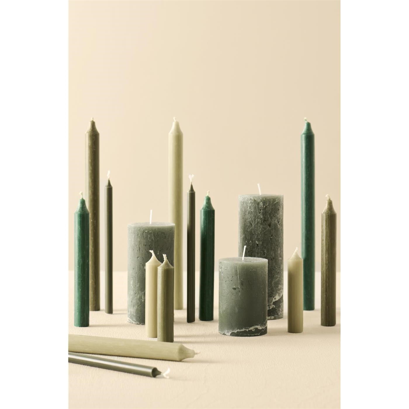 Svíčka Ib Laursen kulatá krátká V.11 cm zelená_4