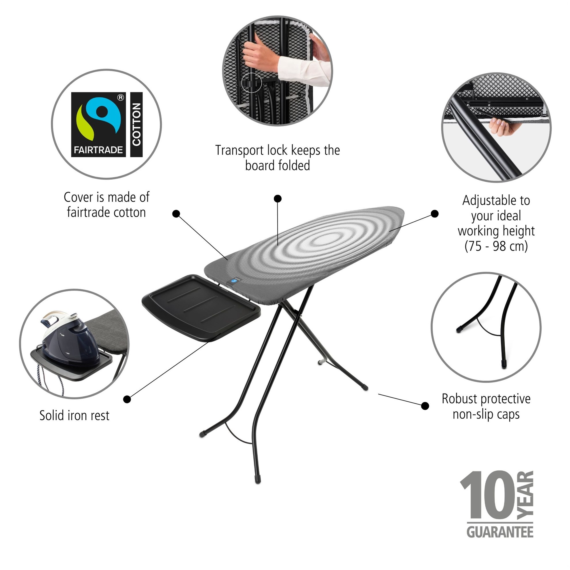 Žehlící prkno Brabantia 124x45 cm titan oval_3