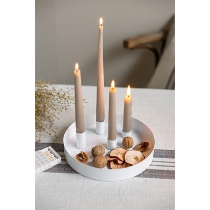 Adventní svícen SUND kulatý s magnetickým držáky na svíčky 2,1 cm bílý_2