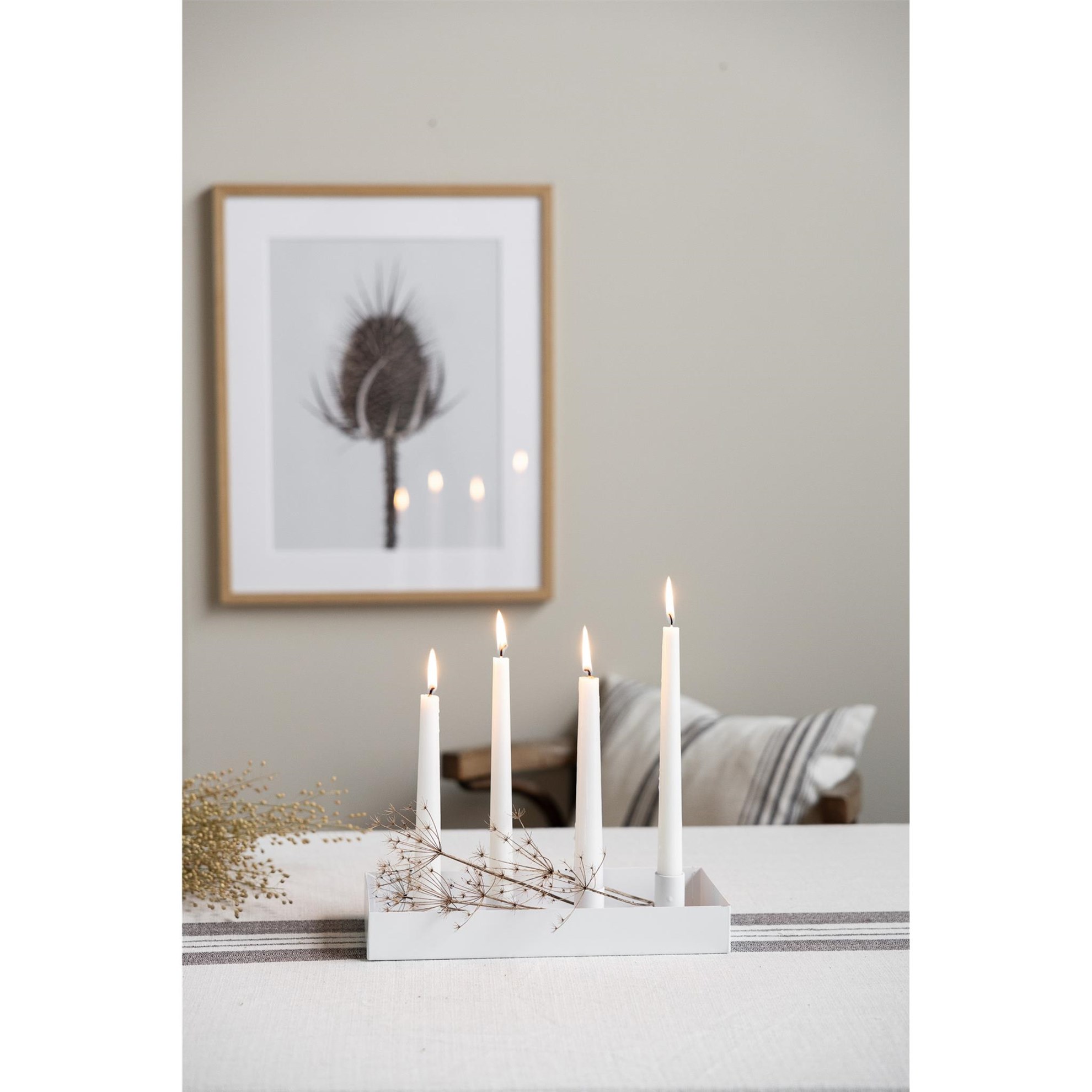 Adventní svícen SUND s magnetickým držáky na svíčky 2,1 cm bílý_1