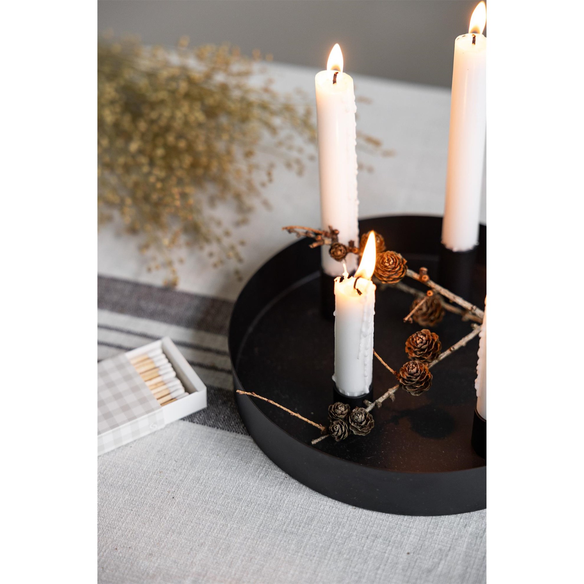 Adventní svícen SUND kulatý s magnetickým držáky na svíčky 2,1 cm černý_0