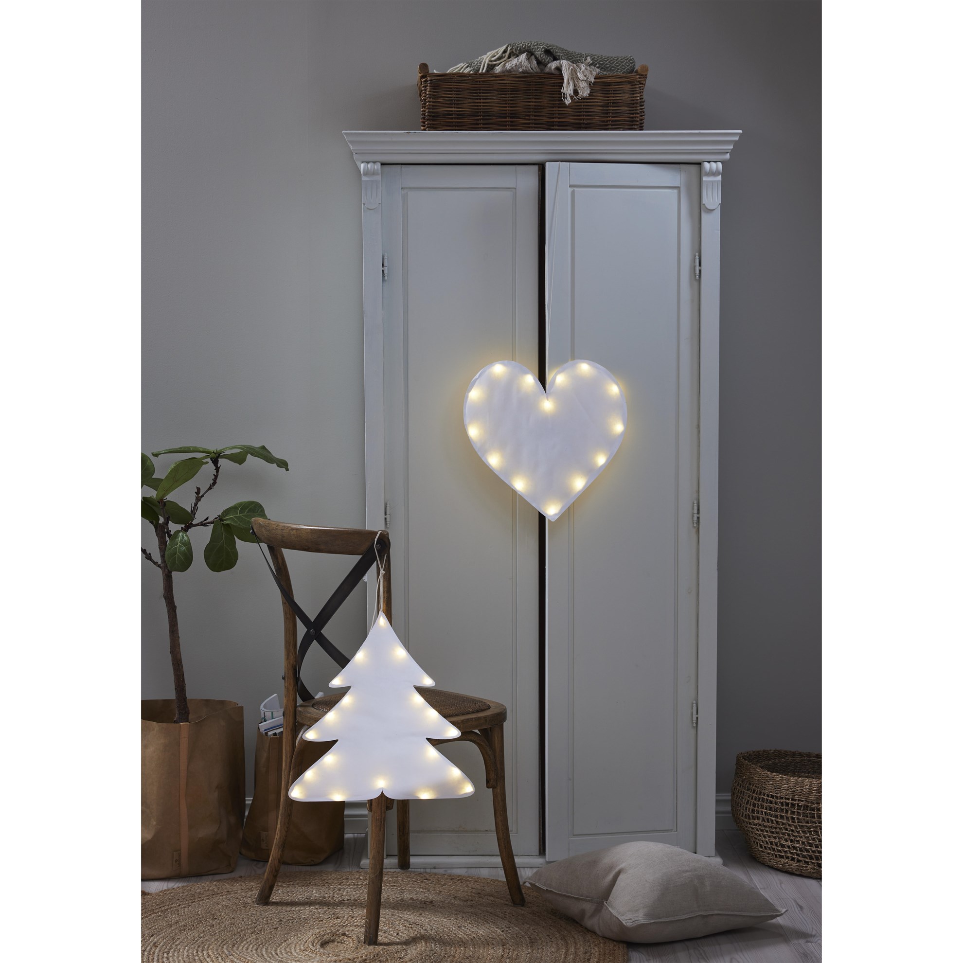 Papírový lehce polstrovaný stromek s LED diodami 40 cm_1