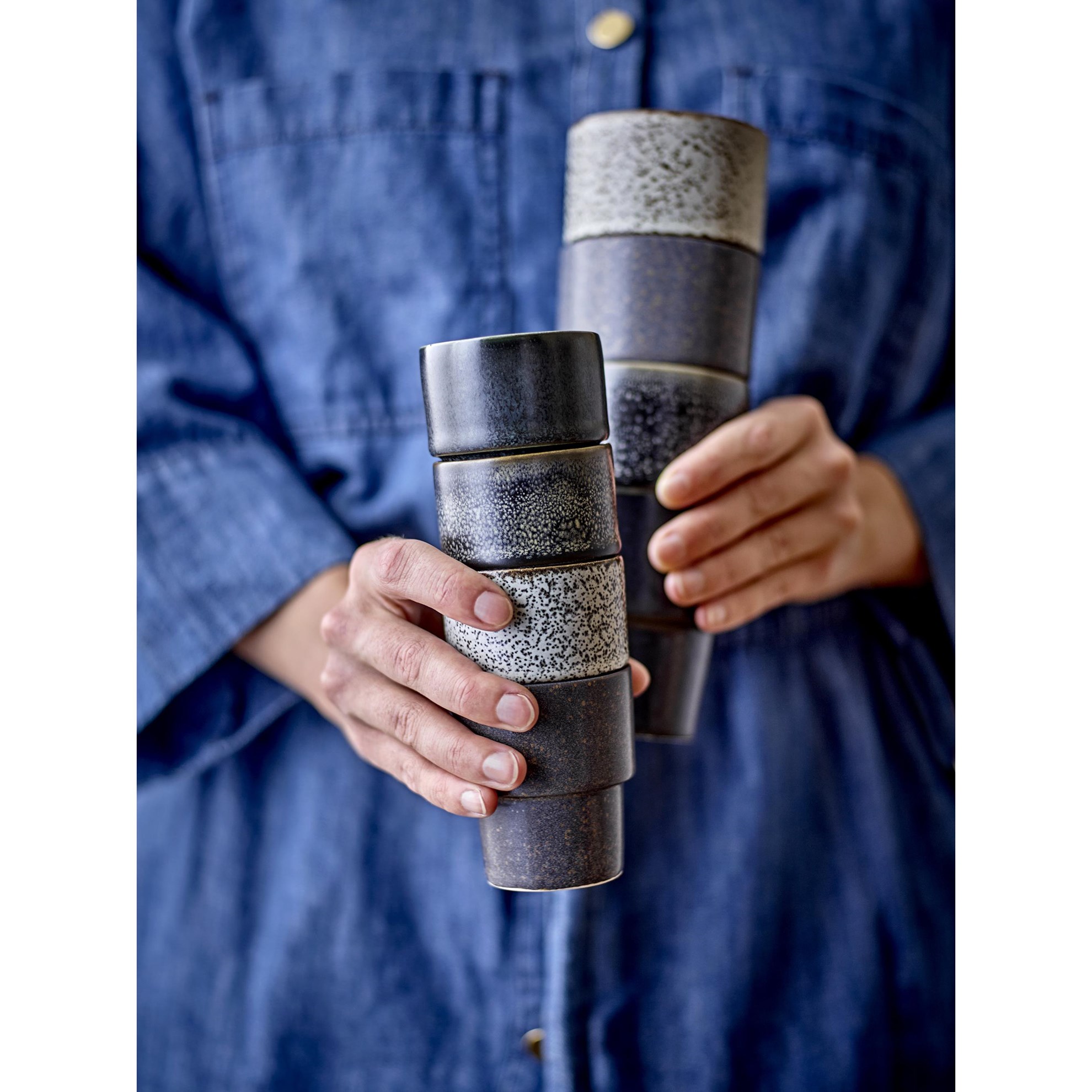 Kameninové šálky na espresso EWAN SET/4 ks 75ml zemité tóny_2