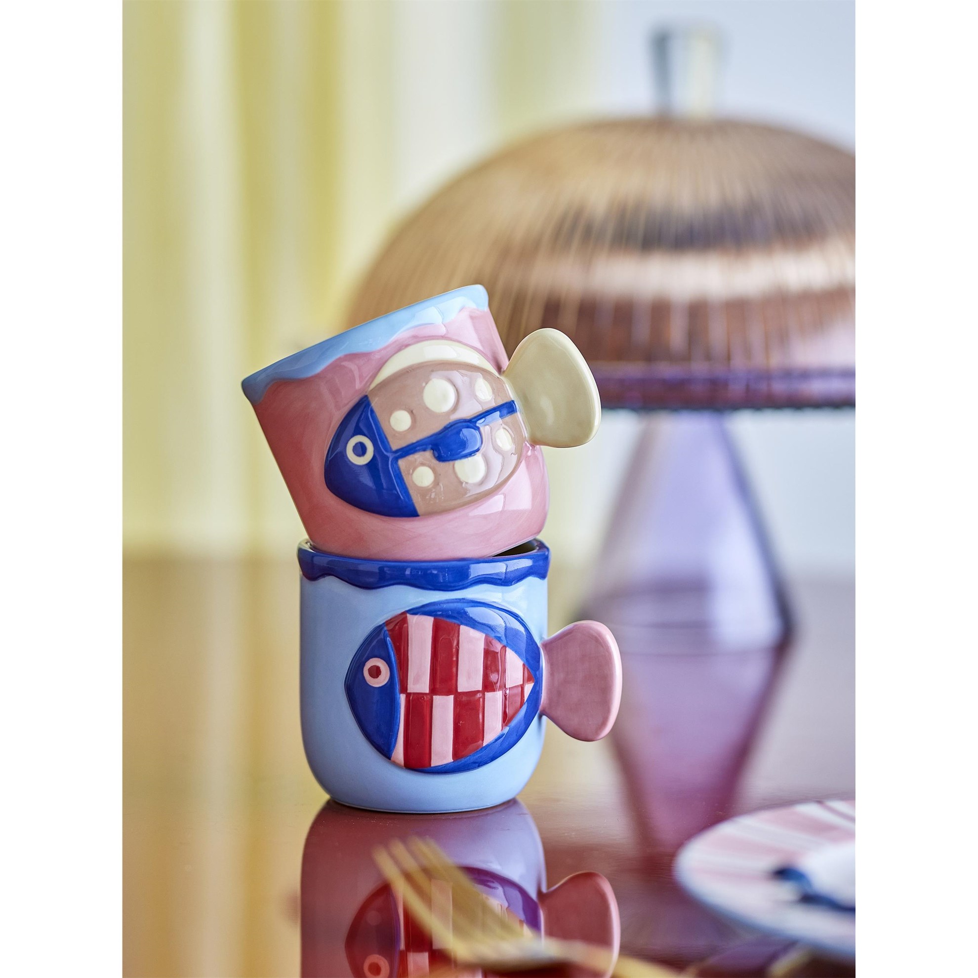 Sada dvou hrnků WILLY s motivem ryby, kamenina_0