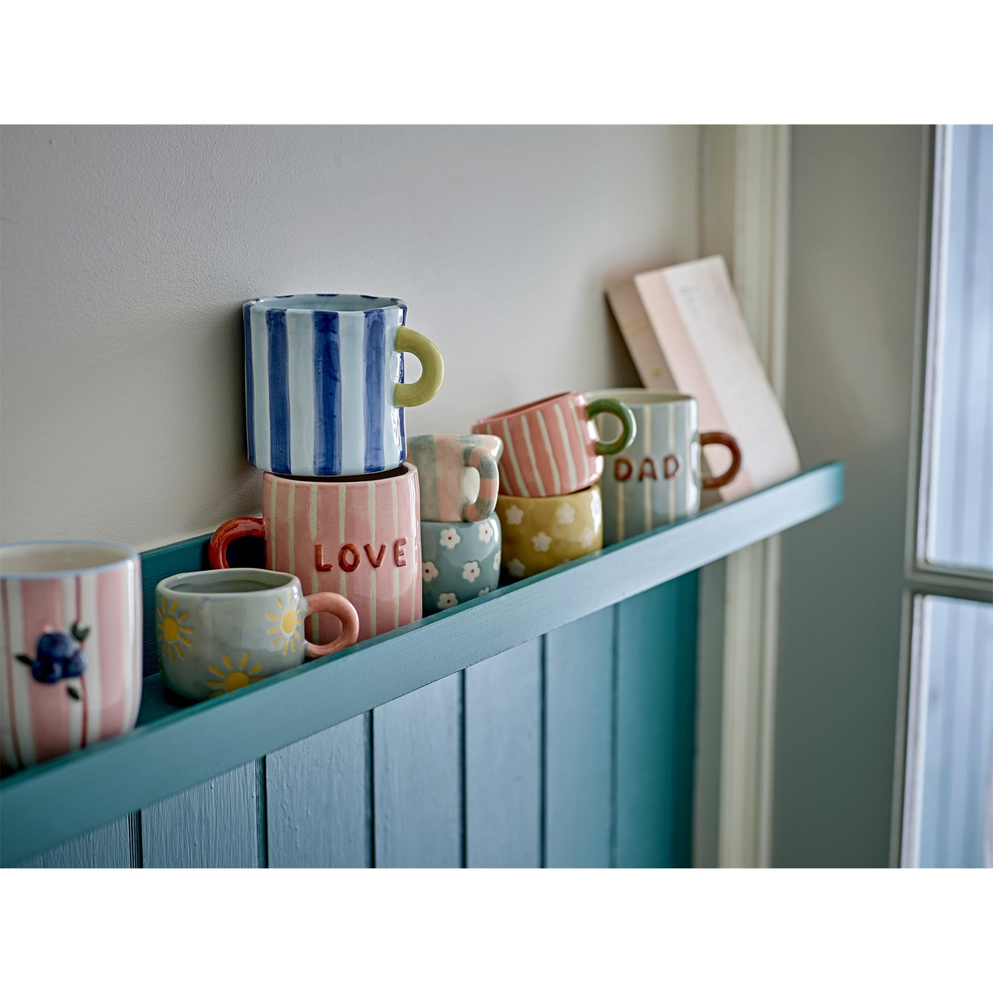 Kameninový hrnek NINI 115ml hnědý s kytičkami_4