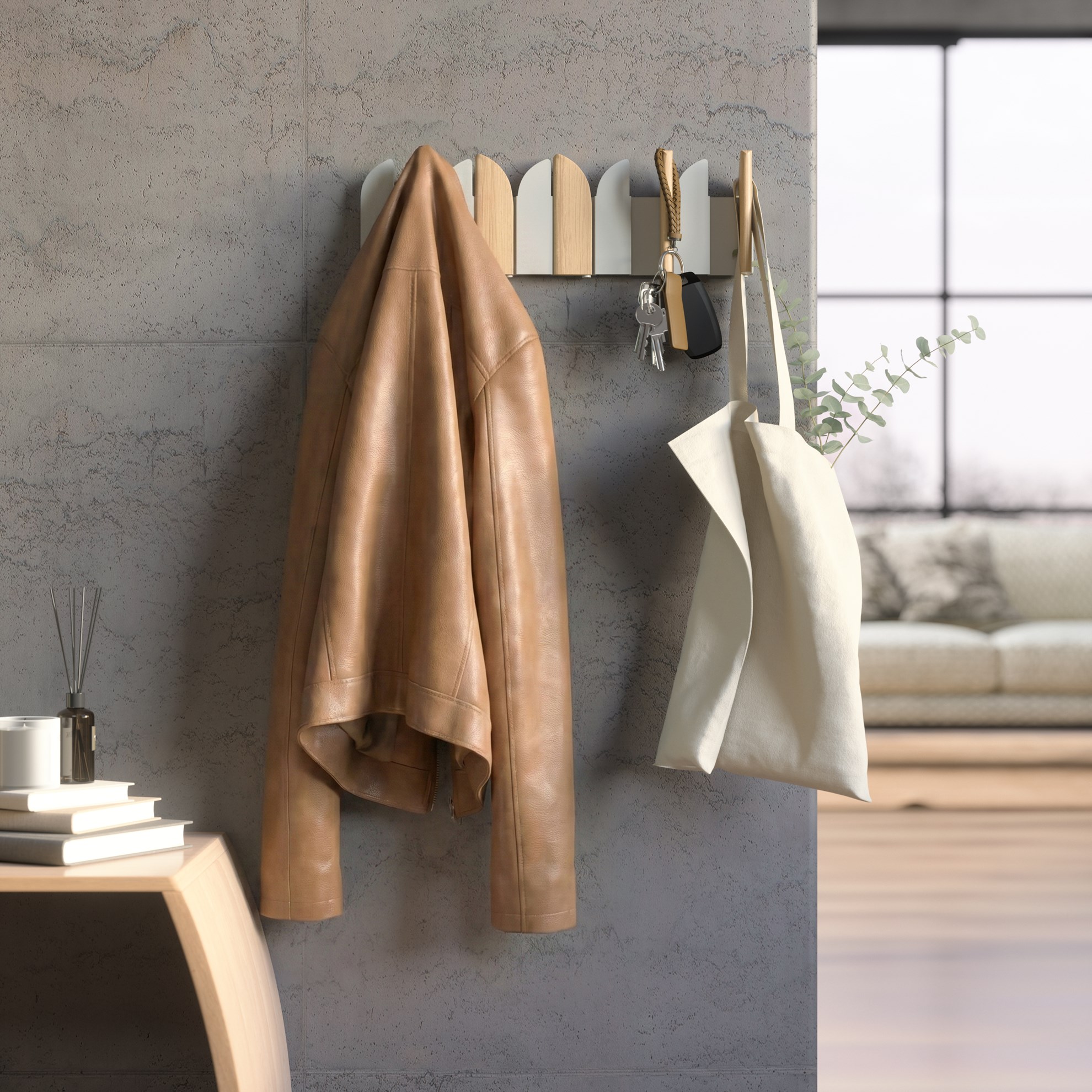 Nástěnné háčky Umbra SALOON přírodní/písková_3