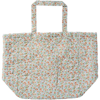 Prošívaná taška Ib Laursen s modro rezavými kvítky_0