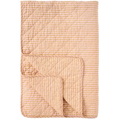 Prošívaná deka/přehoz Ib Laursen s hořčicovou růžovými pruhy 180x130 cm_0