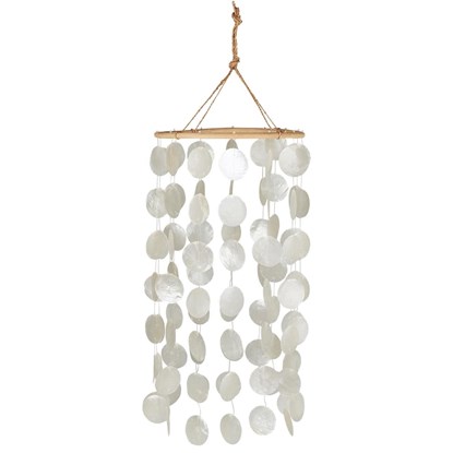 Závěsná dekorace/zvonkohra z mušlí Ib Laursen V.55 cm bílá_0