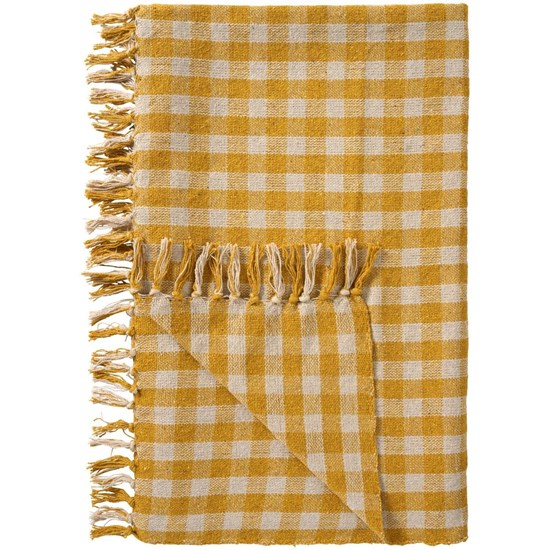 Pléd/přehoz Ib Laursen kostkovaný 130x160 cm žlutý_4