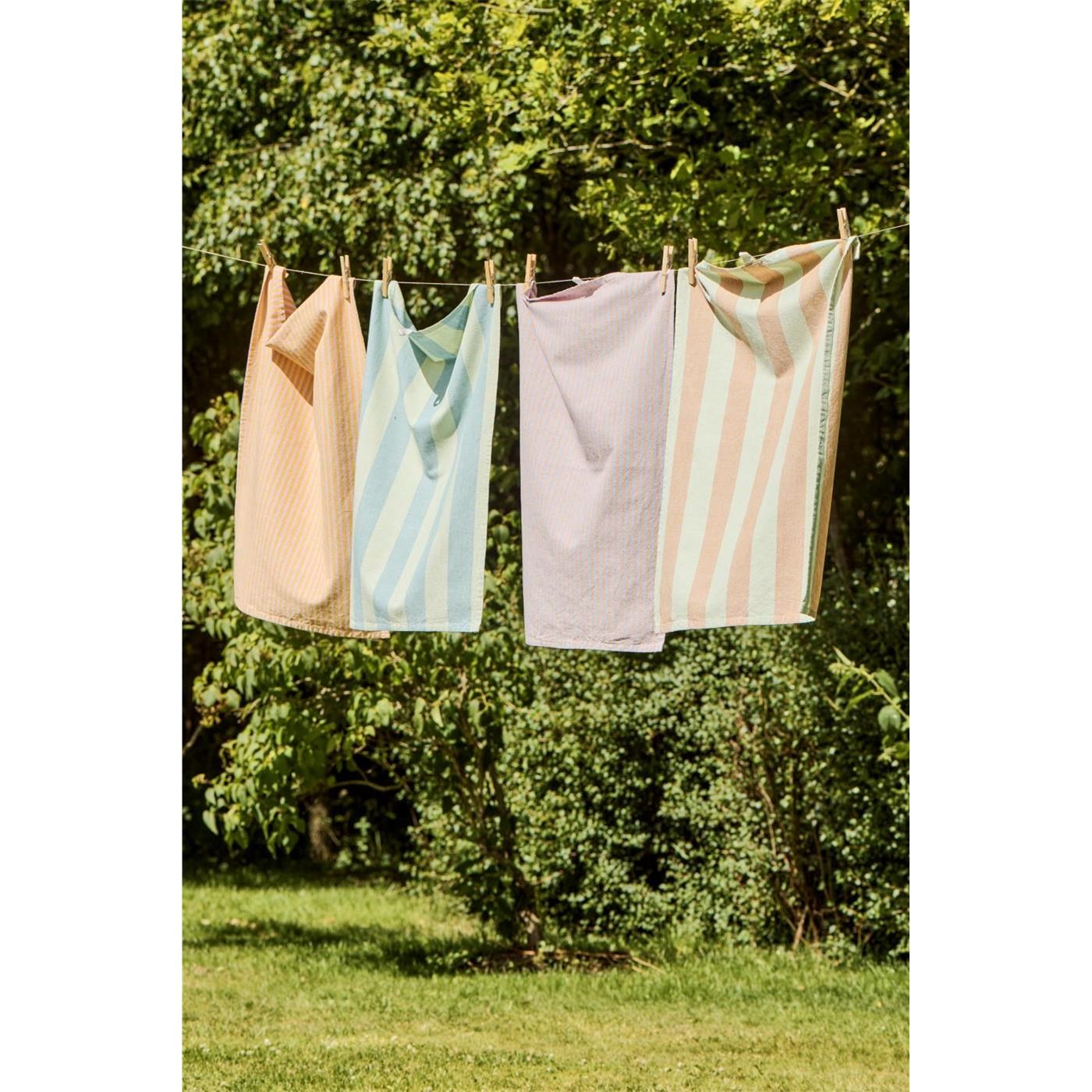 Kuchyňská utěrka Linea Ib Laursen 70x50 cm hořčicové a růžové proužky_0