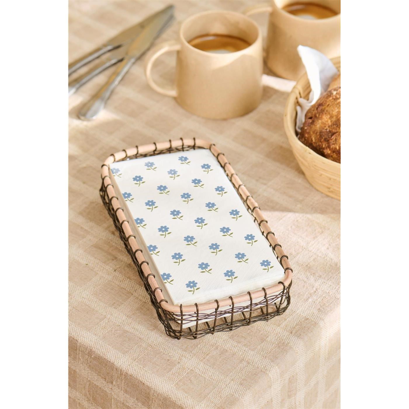 Papírové ubrousky Ib Laursen 10x20 cm modré květy BAL/16 ks_0