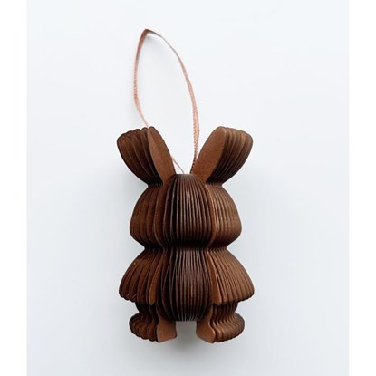 Velikonoční papírový zajíček na zavěšení 7 cm čokoládově hnědý_0