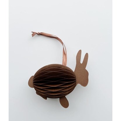 Velikonoční papírový zajíček na zavěšení 7 cm čokoládově hnědý_0