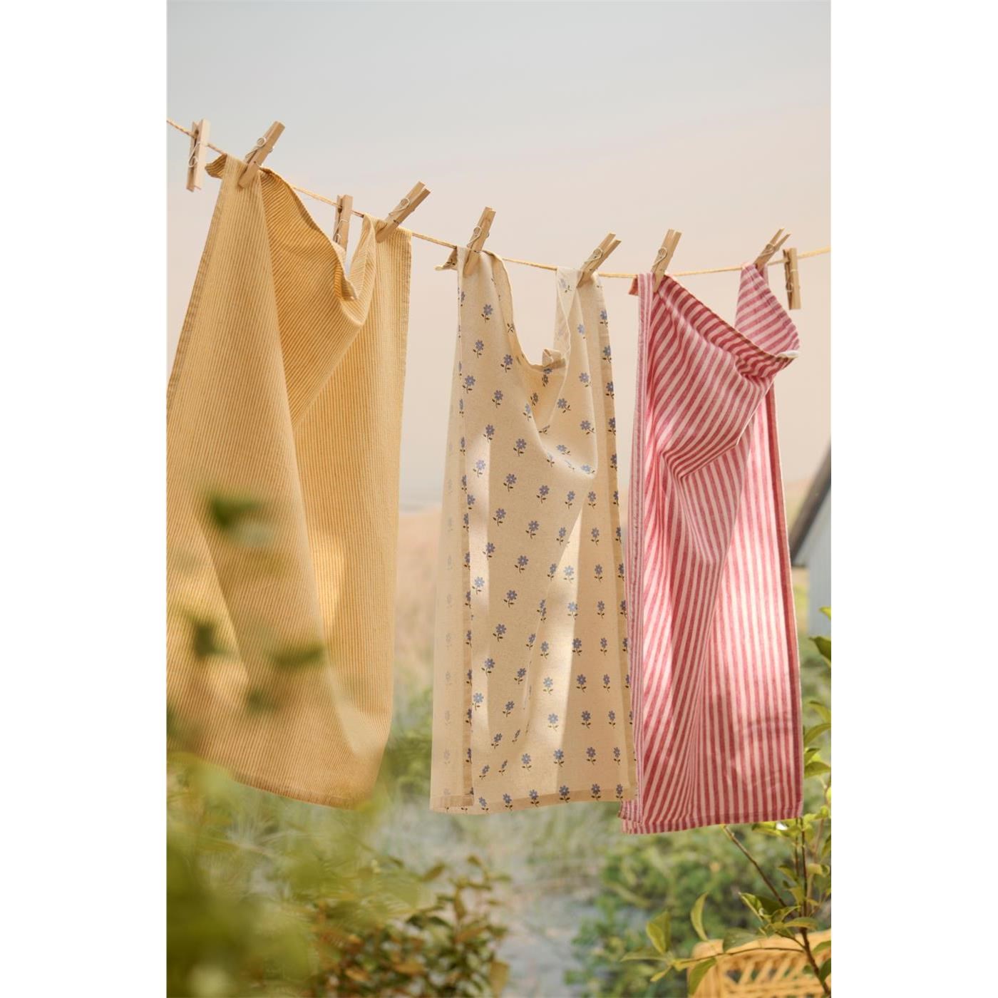 Kuchyňská utěrka Elisabeth Ib Laursen přírodní s modrými květy_0