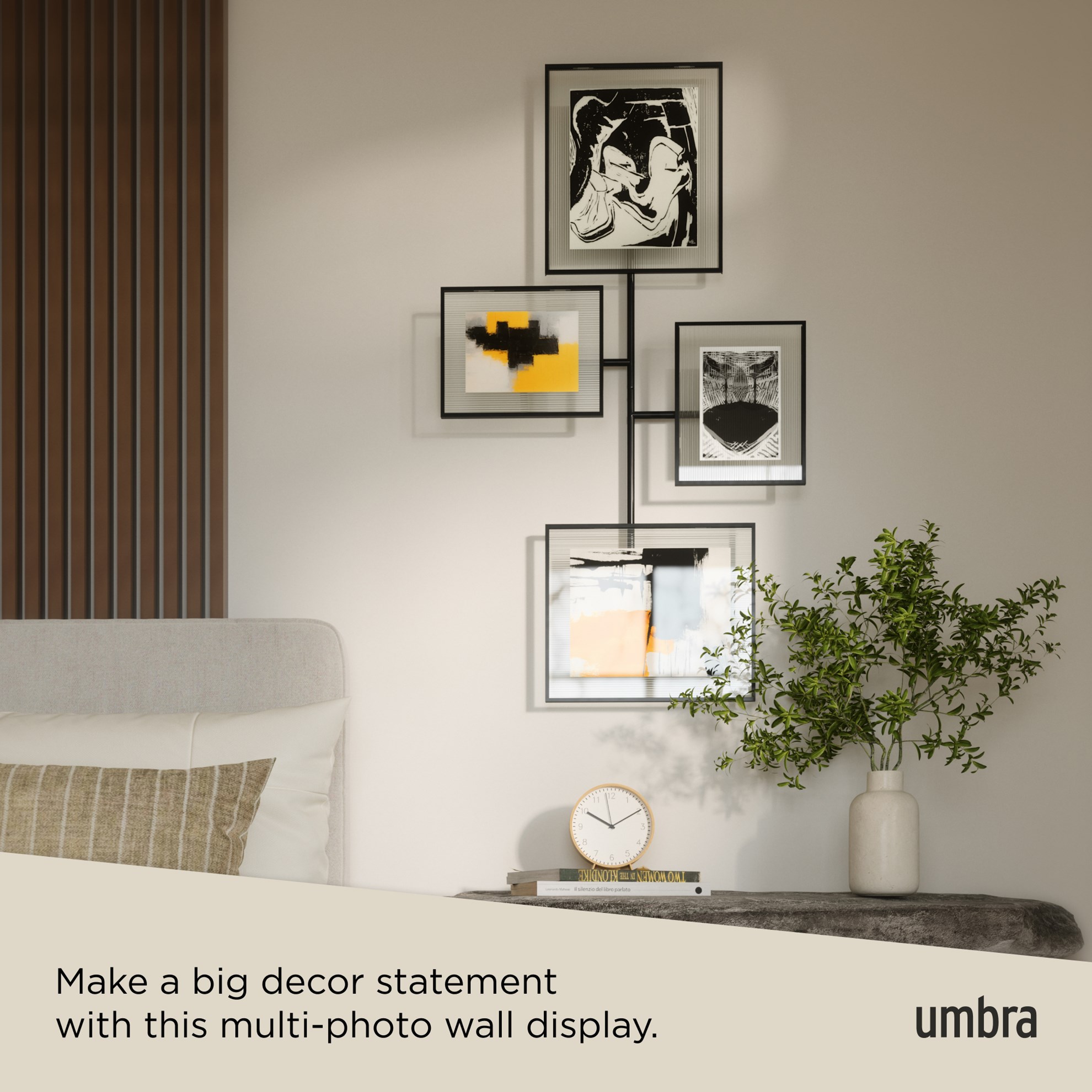 Nástěnné fotorámečky Umbra FLUTE SET/4ks černé_5