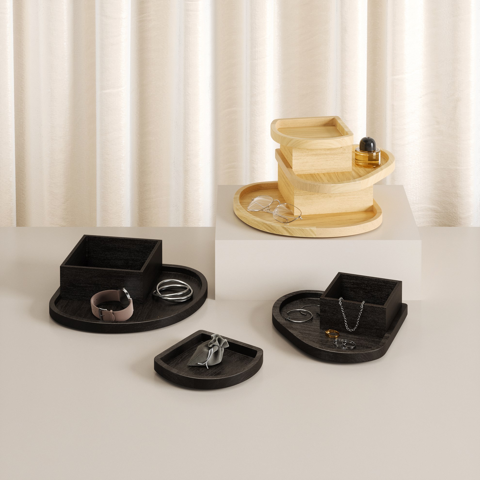 Organizér/šperkovnice Umbra COVE přírodní_3