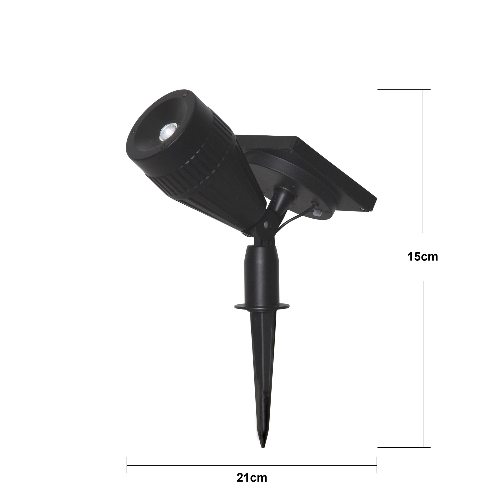 LED solární reflektor POWERSPOT V.15 cm černý_1