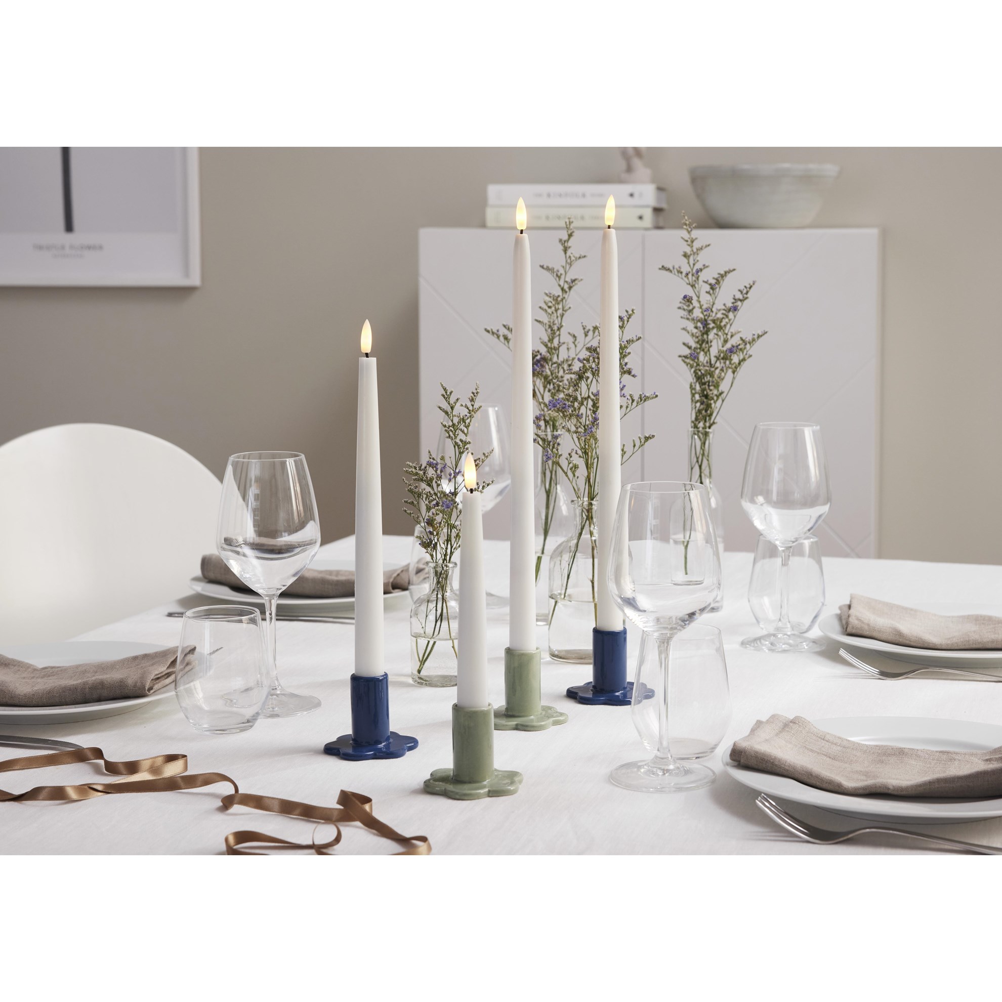 Porcelánový svícen BLOOM SET/2ks modrý_0