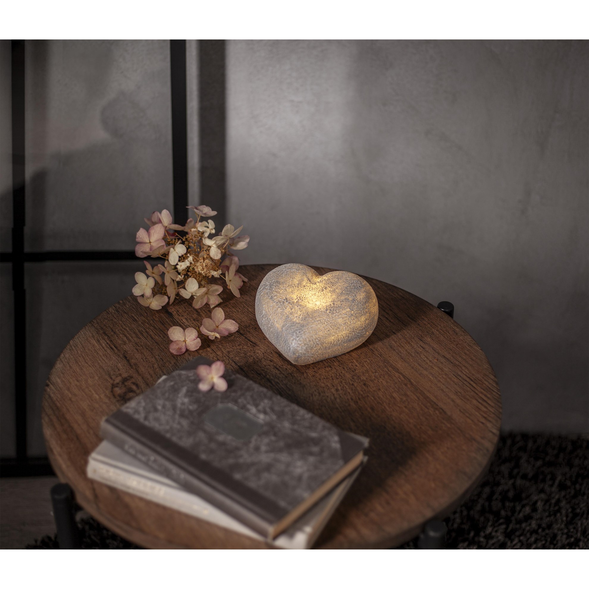 LED svíčka srdce MEMORIAL šedá_1