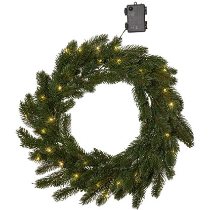 Vánoční LED dekorační věnec ERNA 30x LED P.50cm zelený_4