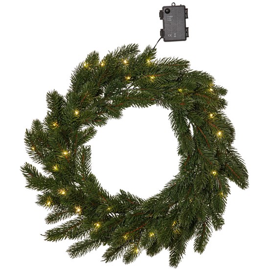 Vánoční LED dekorační věnec ERNA 30x LED P.50cm zelený_4